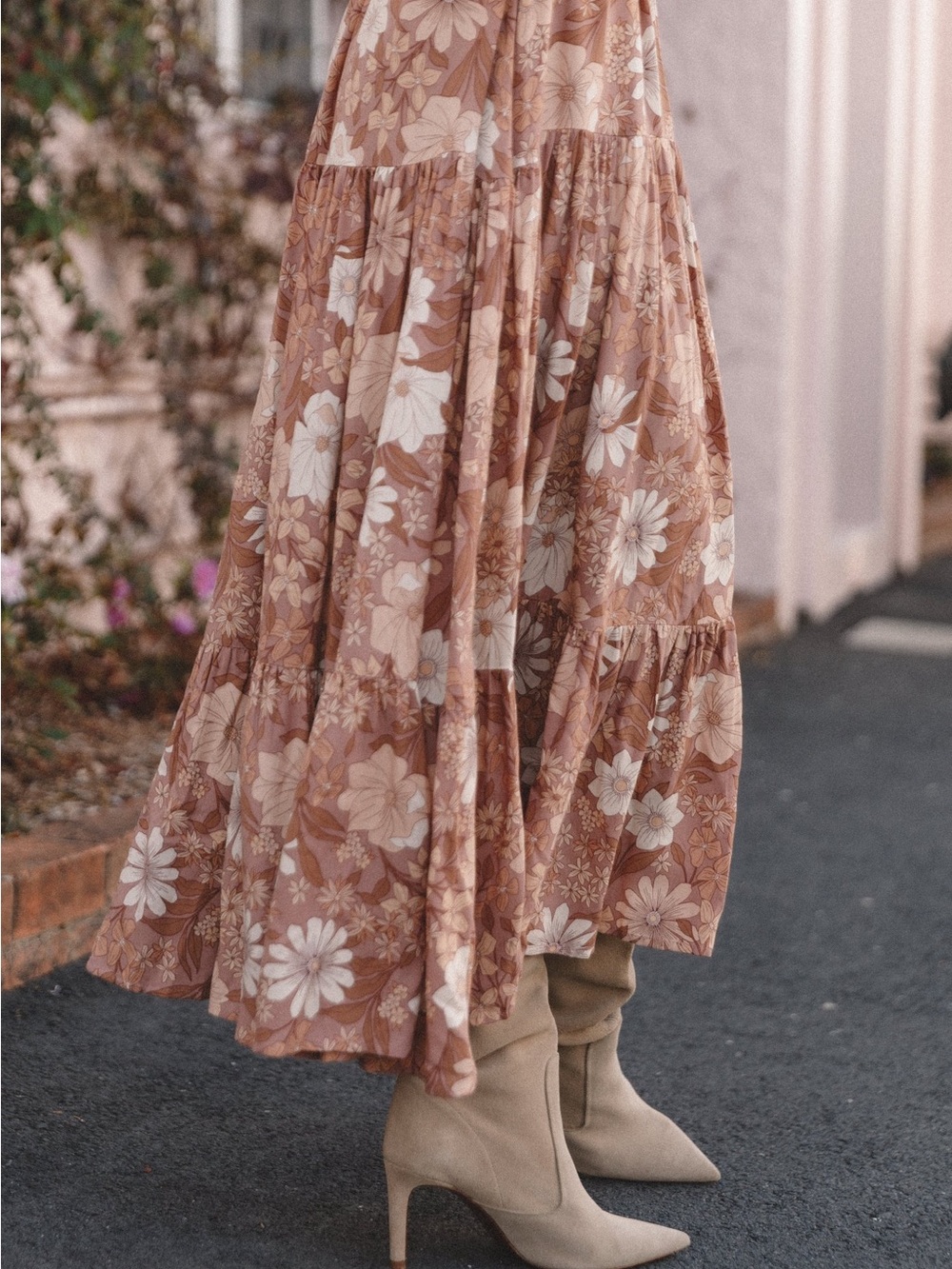 Petal & Pup Kelda Dress Rust Floral Tiered Maxi Dress - Picture 8 of 10